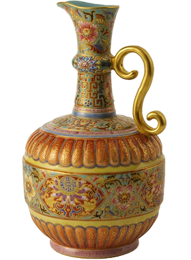 清代珐琅彩花卉纹执壶