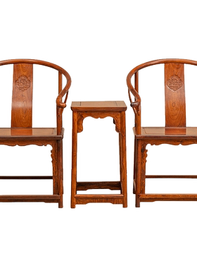 清代黄花梨螭龙纹圈椅成套