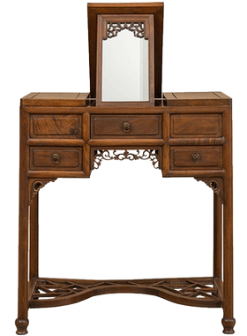 黄花梨可折叠褡裢式梳妆台