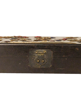 清代紫檀百宝嵌花鸟纹文房盒