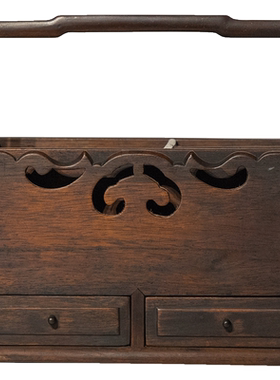 清代 红木提梁文房盒老物件文玩古董收藏文房用品摆件红木文房盒