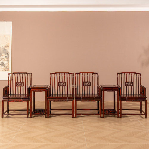 红木梳背椅成套中式古典家具