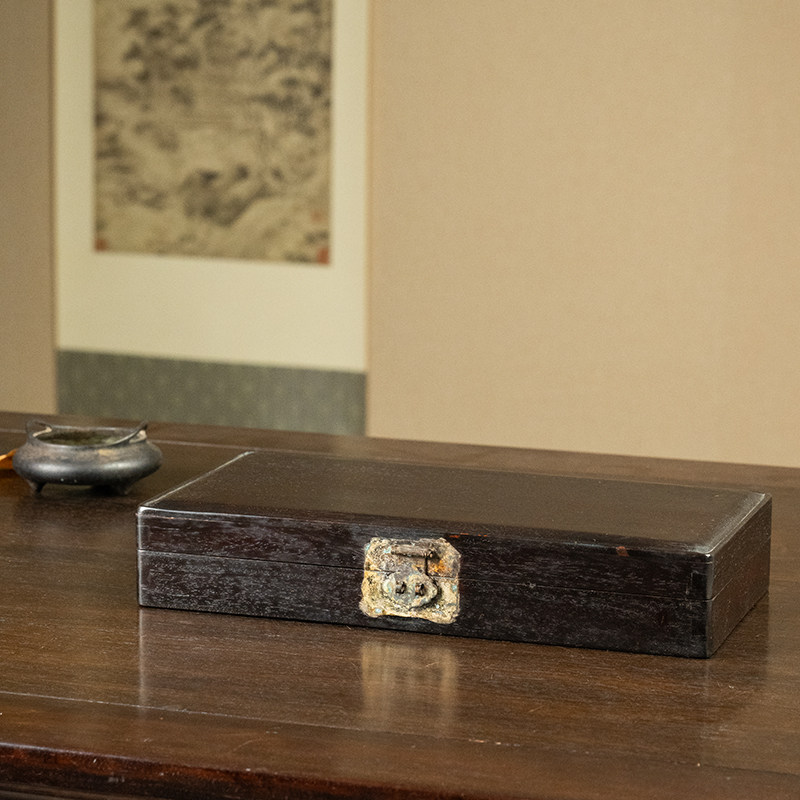 清代紫檀拜帖盒老物件收藏品文玩古董真品印度小叶紫檀摆件收纳盒