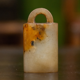 59g 和田玉雕印章摆件 清代 玉雕带钮印章老物件文玩古董玉器收藏