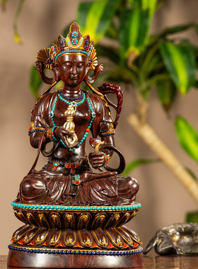 紫檀金漆彩绘藏传金刚萨锤佛像