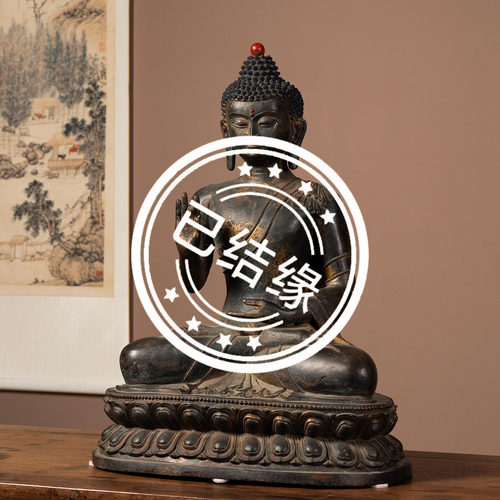 清代铜释迦摩尼佛像摆件
