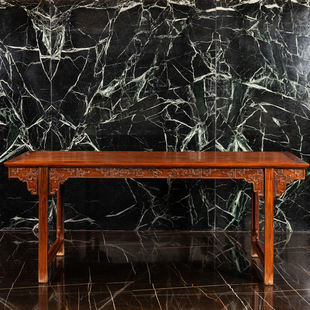 清中期黄花梨夹头榫夔龙纹画案明式家具收藏拍卖海南黄花梨办公桌