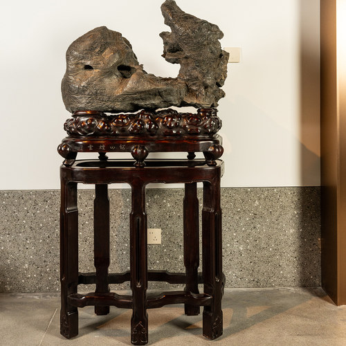 灵璧石文房赏石祝福摆件