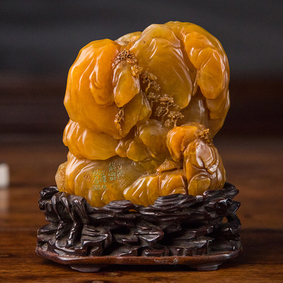オシャレ 中国 玉石寿山石彫刻 暢乍 獅子 神獣など 印材 6点 箱付 V