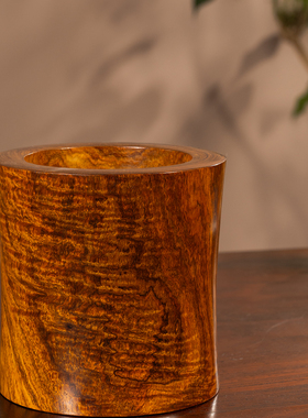 海南黄花梨束腰笔筒书房办公