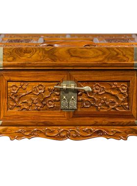 黄花梨梅花纹折叠式镜台中式古典家具收藏 黄花梨镜台桌面摆件