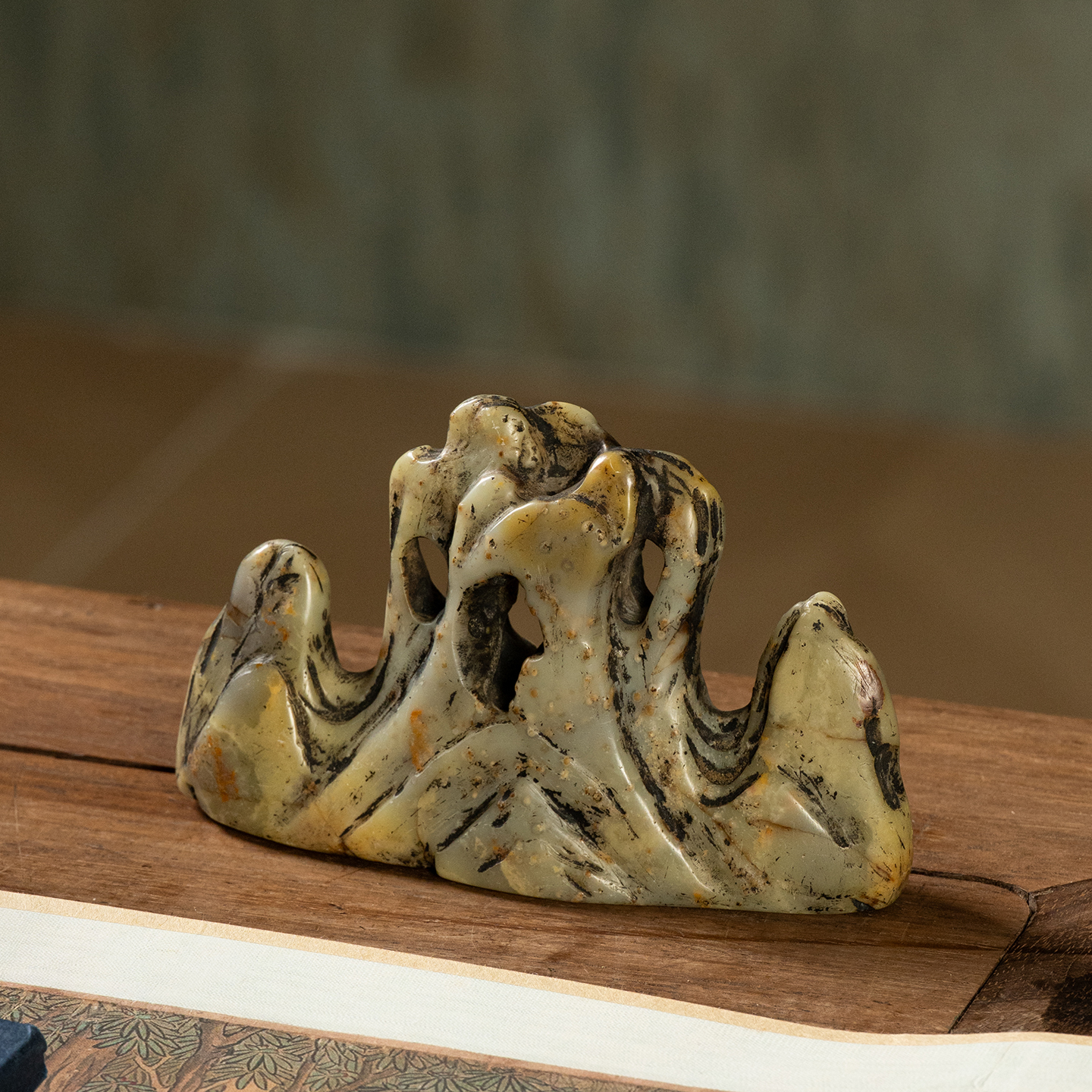 清代寿山石笔架山老物件文玩古董收藏文房用品书房摆件寿山石笔架