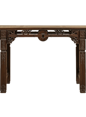 红木三镶云石拱璧纹琴桌