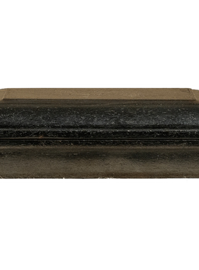 麋研斋款紫檀嵌金丝银香盒