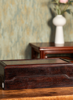 清早期紫檀暗屉文房盖盒