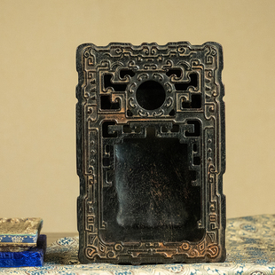 清代紫檀木雕云雷纹砚老文玩古董收藏文房四宝小叶紫檀砚台摆件