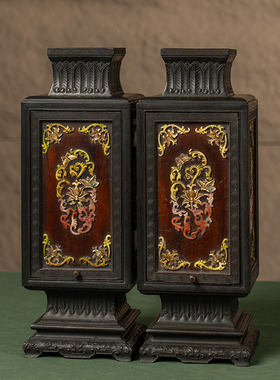 紫檀镶漆地百宝嵌文房盒