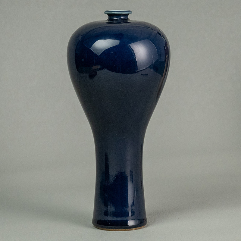 清代霁蓝釉梅瓶老物件文玩古董收藏客厅办公室瓷器艺术品装饰摆件