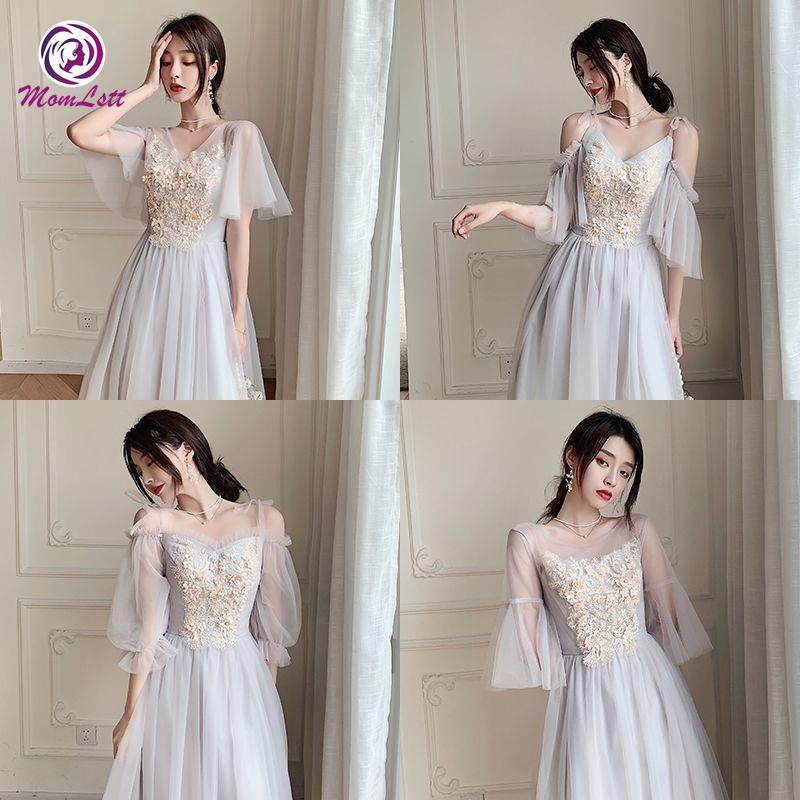 灰色伴娘服年新款冬季姐妹团礼服中长款秋季闺蜜团仙气质在类目 女装/女士精品, 婚纱/旗袍/礼服, 礼服/晚装中 - 来自Buy2taobao.com提供专业的淘宝代购服务