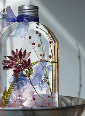 Violet紫罗兰色浮游花植物标本疗愈瓶创意生日礼物摆件送朋友同事