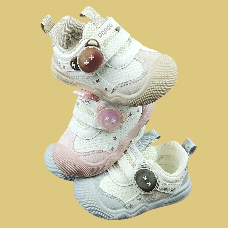 熊猫王子亮灯防踢撞机能鞋子软底