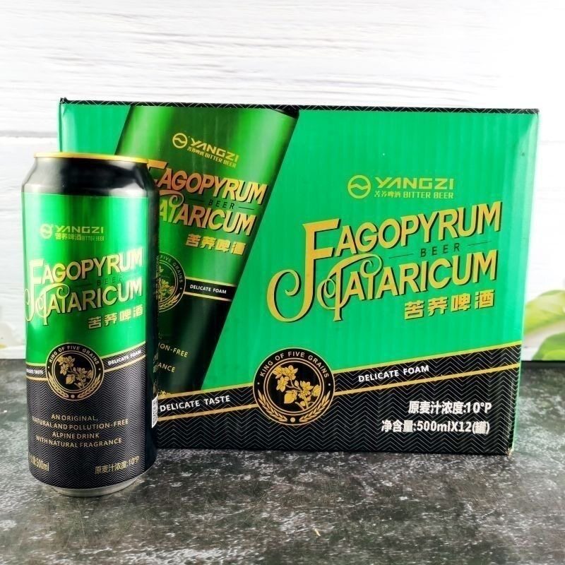 扬子苦荞啤酒原麦汁浓度10度精酿啤酒500ml/12罐整箱苦荞啤酒
