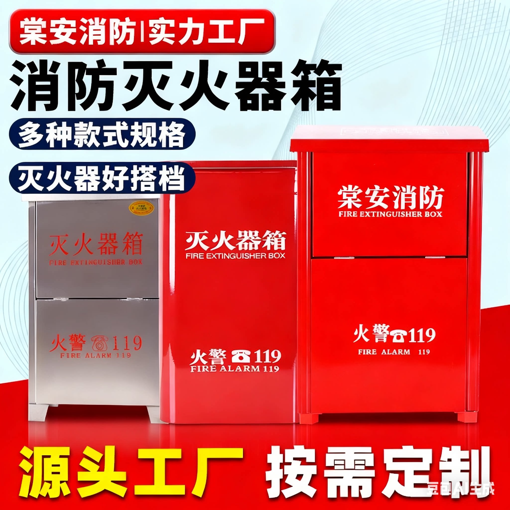 灭火器箱4*2kg灭火器箱8*灭火箱/消防柜/应急