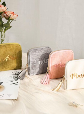 个性化定制字母LOGO烫金卡包零钱包短款钱夹小众伴手礼生日礼物