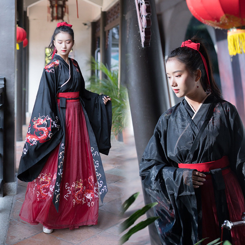 出租夜弦歌汉服帅气齐腰襦裙抖音反串古装广袖男女款演出拍摄服装