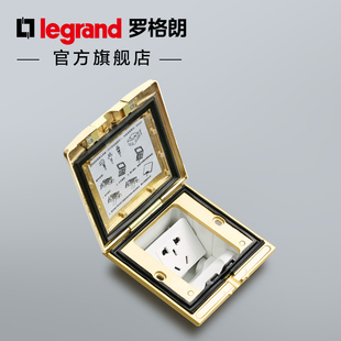 形全铜金色IP55防水雨超薄五孔 罗格朗地插座隐藏式 直播间专享