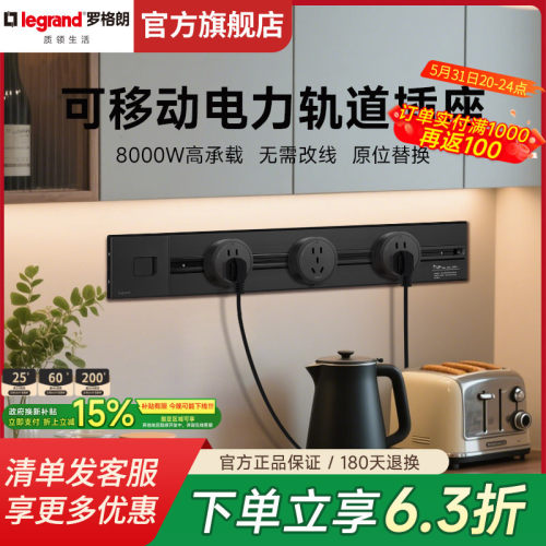 罗格朗黑色二三插/USB可移动黑色