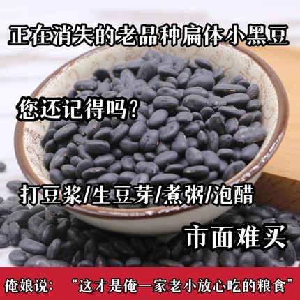 （俺娘坚持种的）小黑豆农家黑小豆老品种黑肾形雄黑豆打豆浆原料
