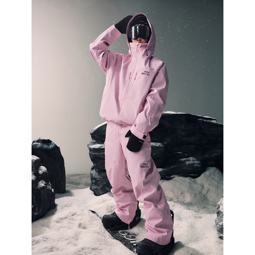 ISEEMIGGA【寒武纪-脏粉】滑雪服男外套3L压胶防水P棉单双板套装