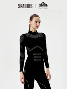 SURPINE松野湃 畅销无惧滑雪速干衣女款保暖排汗保暖 黑桃