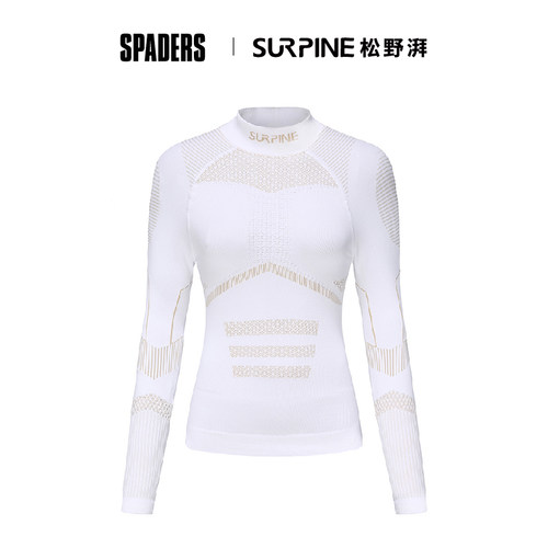 SURPINE松野湃 25/26女无惧系列滑雪排汗透气保暖压缩衣 黑桃雪具