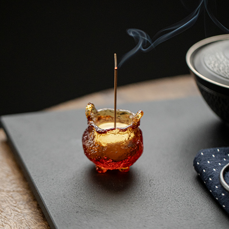 琉璃创意小香炉线香香插迷你家用茶台桌面装饰香道手工禅意小摆件