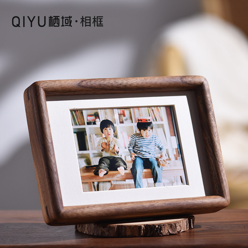 高端胡桃实木榫卯洗照片做成相框定制圆角摆台6 7 8寸10中古空框,3C数码配件,USB多功能数码宝,淘宝优惠券,粉丝福利购,淘宝优惠卷