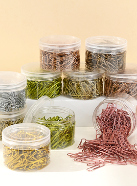 29mm金色回形针PET古铜色200枚一桶装3号浅金红金紫色大红鲜花财务夹文件用扣针黑色白色蓝色黄色绿色曲别针