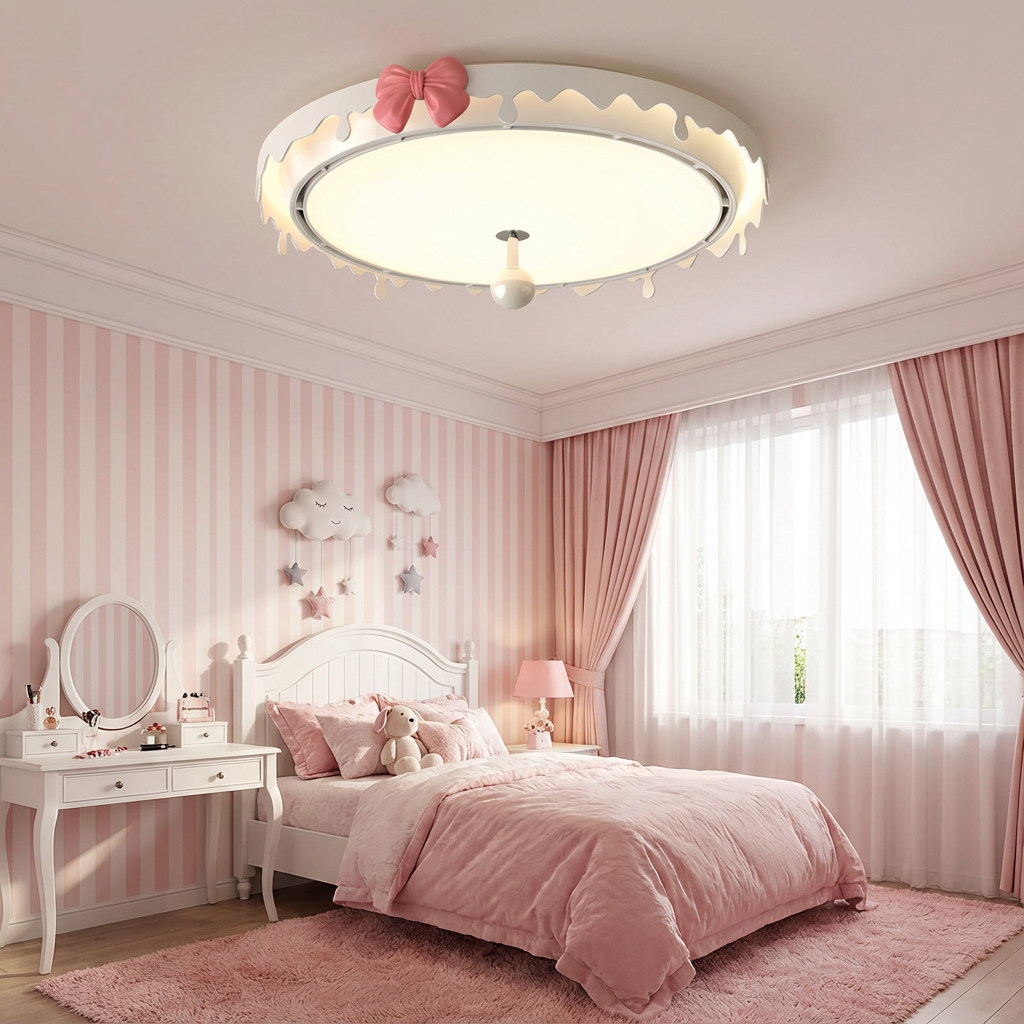 现代简约卧室风扇灯家用无叶电扇灯超薄吸顶静音2025年新款吊扇灯