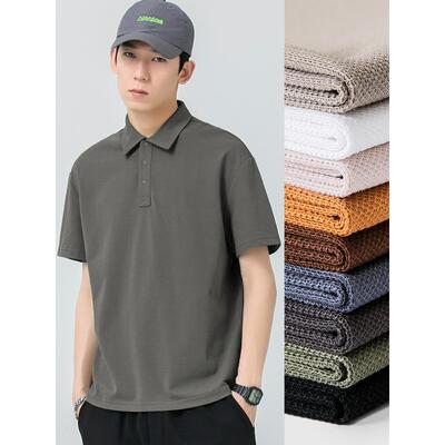 WOODSOON男士polo衫春夏季潮流纯色简约重磅上衣休闲短袖t恤衫男