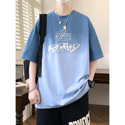 夏季短袖t恤男孩12-15岁初高中学生13宽松上衣服14青少年大童夏装