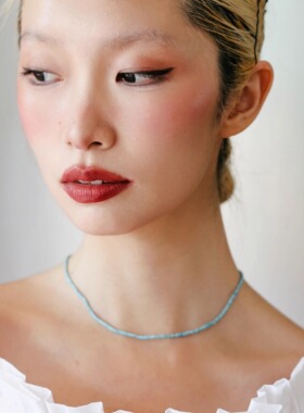 极细青金石/蓝松石细颈链