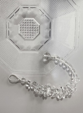 天然随行白水晶手链女款单圈时尚百搭饰品礼物送女友闺蜜生日礼物