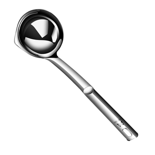希明304不锈钢大号汤勺家用盛汤勺子厨房长柄粥勺加深带嘴大汤瓢