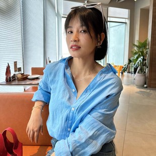 女透气亚麻通勤上衣 百搭小马刺绣 多色入 气质翻领长袖 宽松衬衫