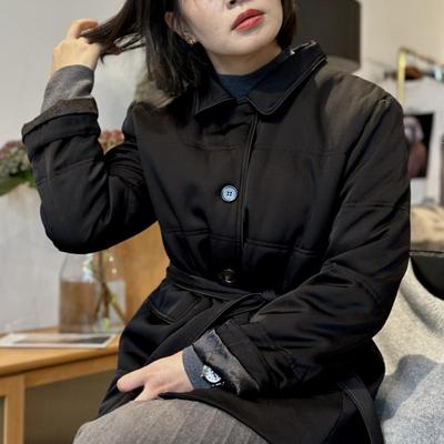 胖小妮的春天真丝通勤腰带外套