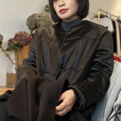 胖小妮的春天中长款通勤真丝外套