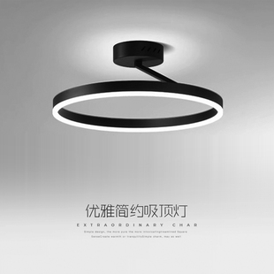 吸顶灯卧室灯现代简约2025新款个性设计铁艺圆形家用餐厅书房灯饰