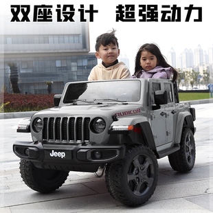 儿童电动车四轮遥控汽车可坐人男女孩童车大号越野车双人玩具车