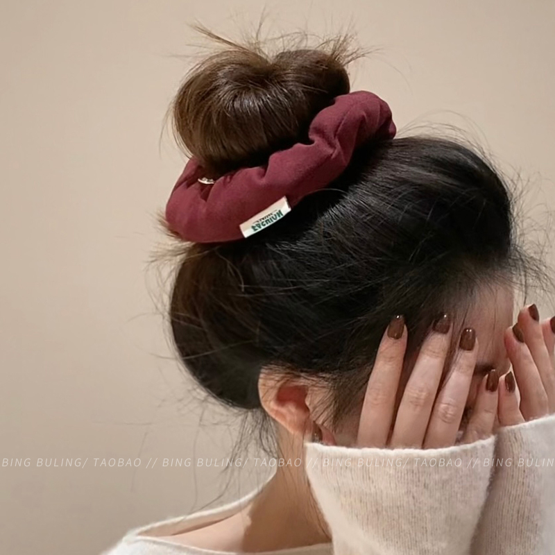 高级感充棉大肠发圈韩系可爱枕头发圈睡觉丸子头发饰头绳发绳头花